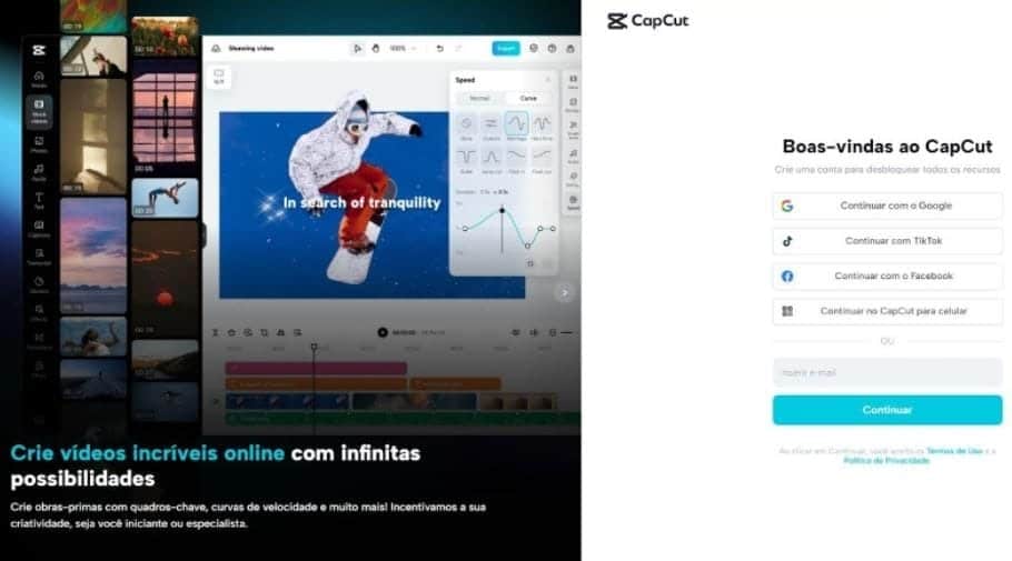 Editor de vídeos online e gratuito  Ficou mais fácil criar vídeos online –  Capcut